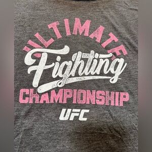 UFC Heather Gray Tee with White Logo